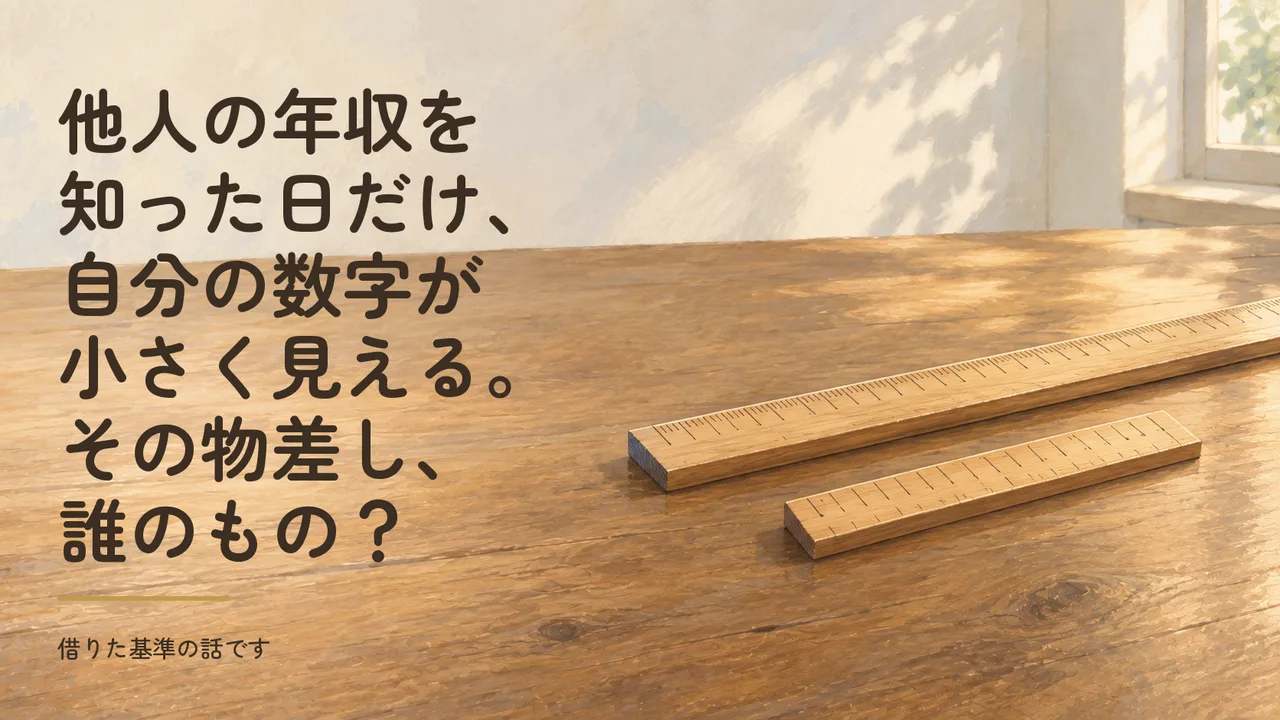 「他人の収入で焦るのは、比べる基準を外から借りているからだと思います」のアイキャッチ